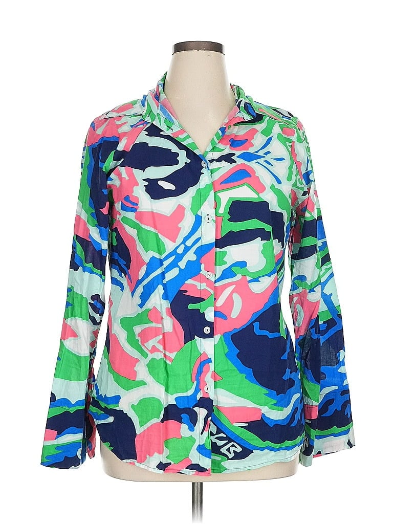 Pre-owned Ck Bradley New York Long Sleeve Blouse In Green