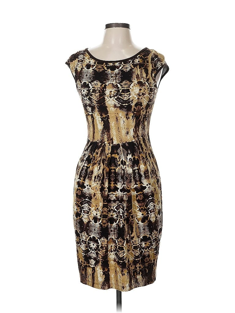 Karen Kane Graphic Gold Cocktail Dress Size M - photo 1