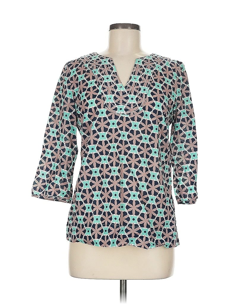 Pre-owned Boden 3/4 Sleeve Blouse In Blue