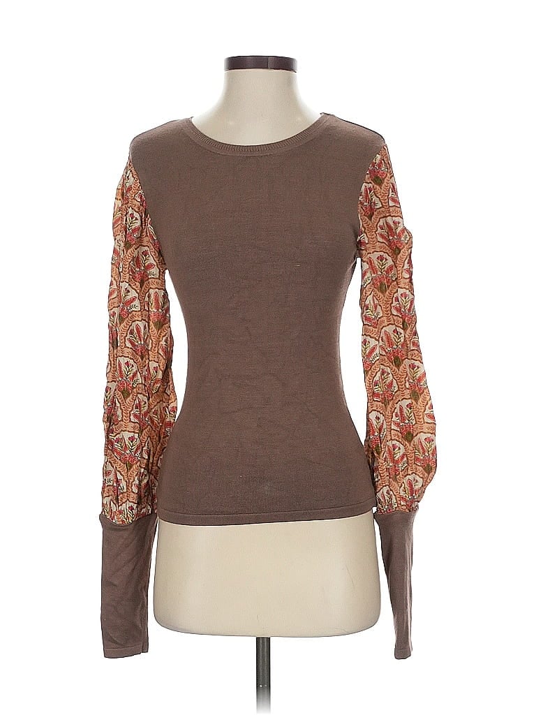 Pre-owned Blank London Long Sleeve Top Brown Turtleneck Tops