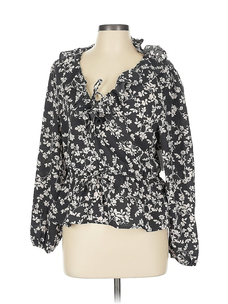 Old Navy Long Sleeve Blouse In Black