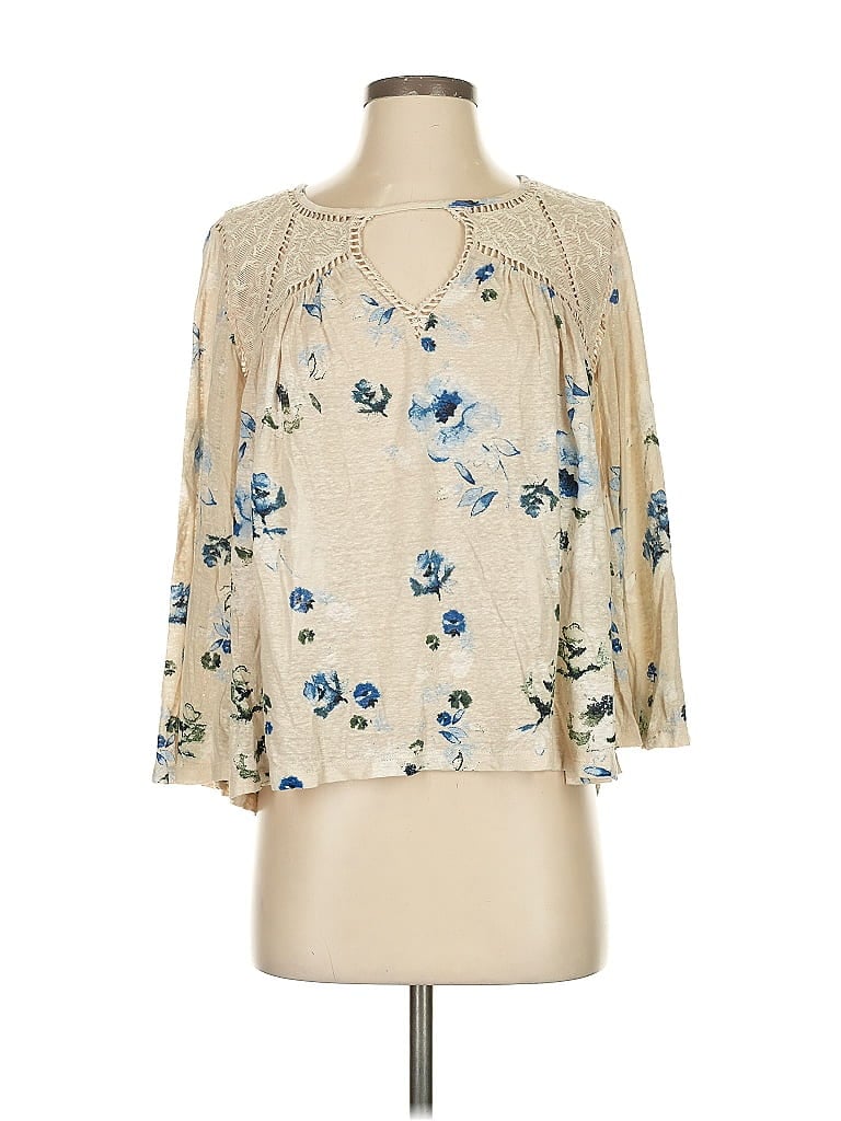 Pre-owned Lucky Brand 3/4 Sleeve Blouse In White