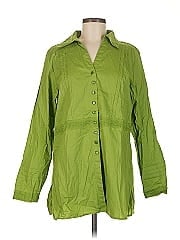 Susan Graver Long Sleeve Button Down Shirt