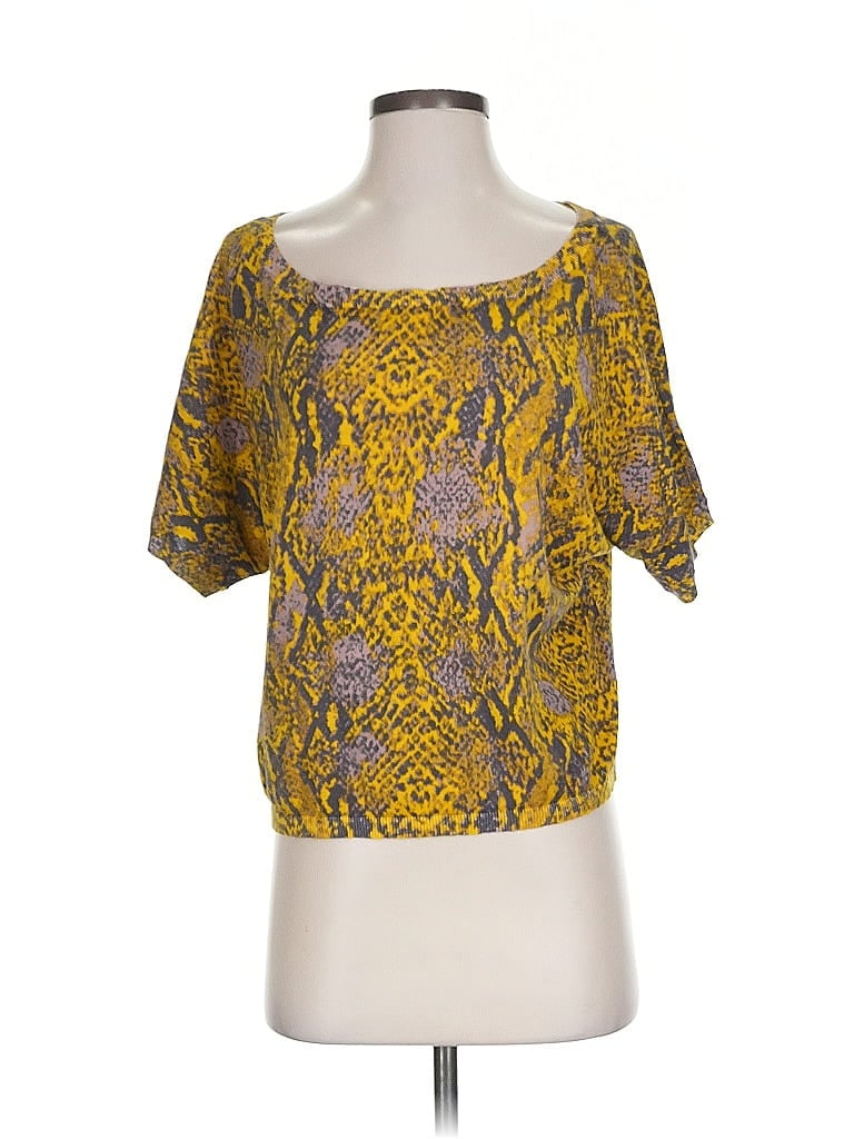 Pre-owned Ann Taylor Loft Short Sleeve T-shirt In Yellow