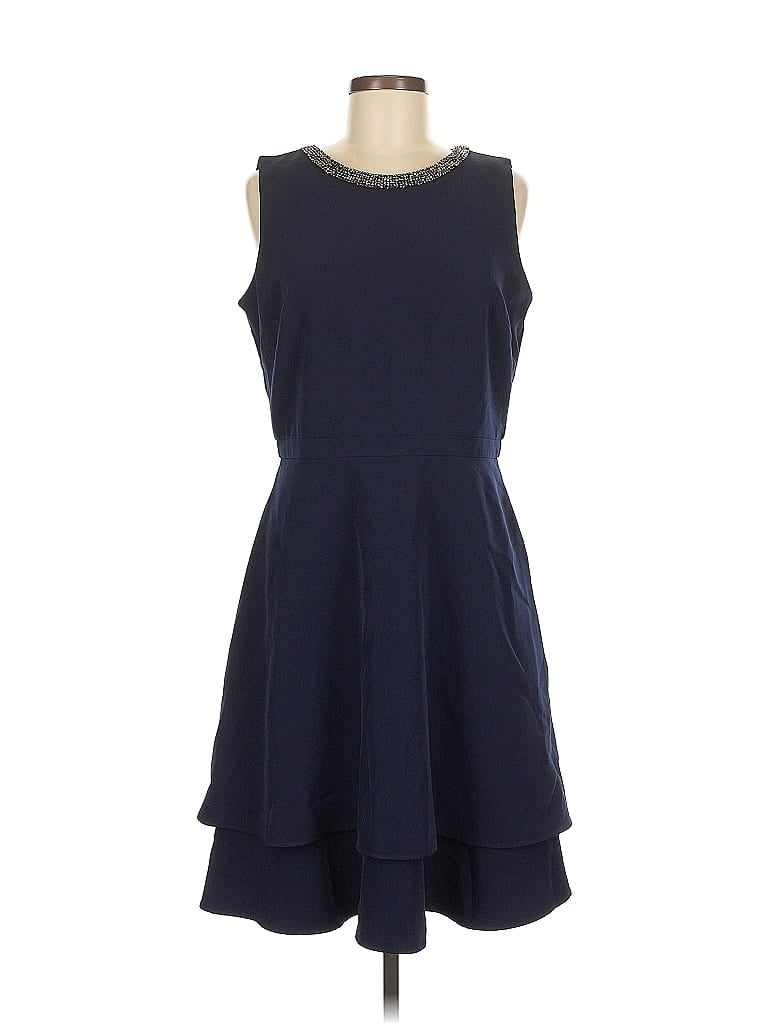 Taylor Solid Blue Cocktail Dress Size 8 - photo 1
