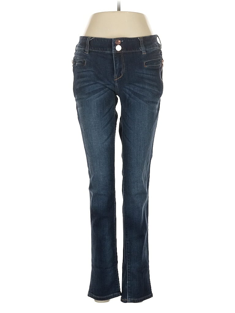 Soho JEANS NEW YORK & COMPANY Solid Blue Jeans Size 6 - photo 1