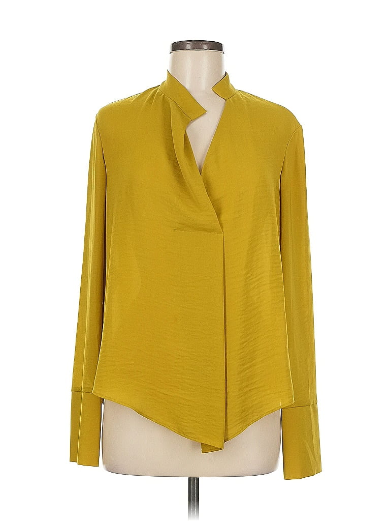 Pre-owned Rachel Rachel Roy Long Sleeve Blouse In Yellow