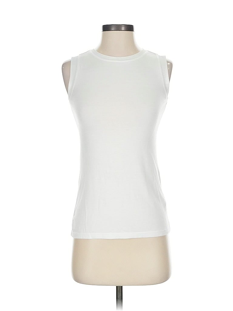 Pre-owned Athleta Sleeveless T-shirt In White
