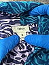 Tiny Color Block Graphic Blue Short Sleeve Blouse Size S - photo 7
