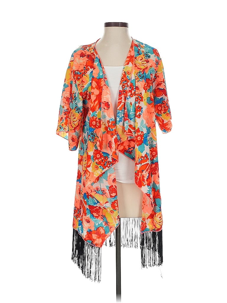 Pre-owned Lularoe Kimono In Orange