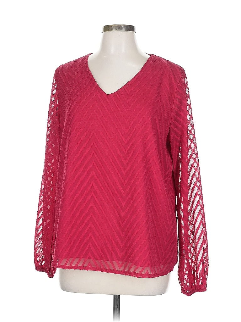 Pre-owned Assorted Brands Long Sleeve Blouse In Pink