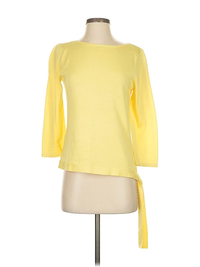 Pre-owned Calvin Klein Cardigan Sweater In Yellow
