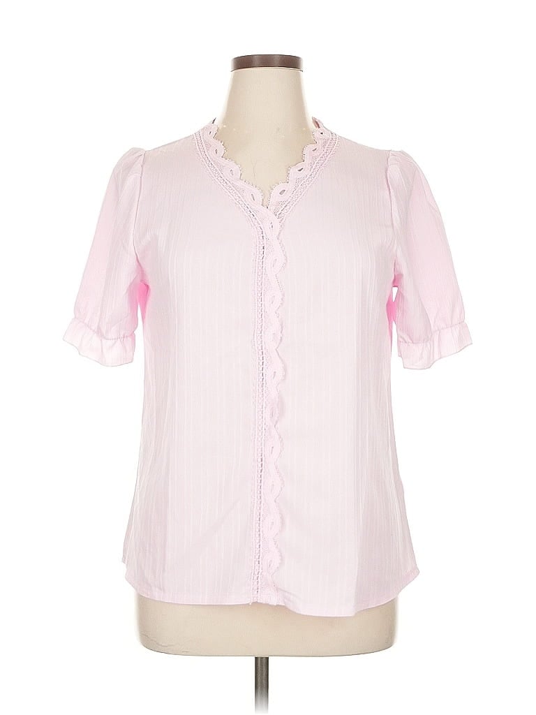 Pre-owned Unbranded Short Sleeve Blouse In Pink