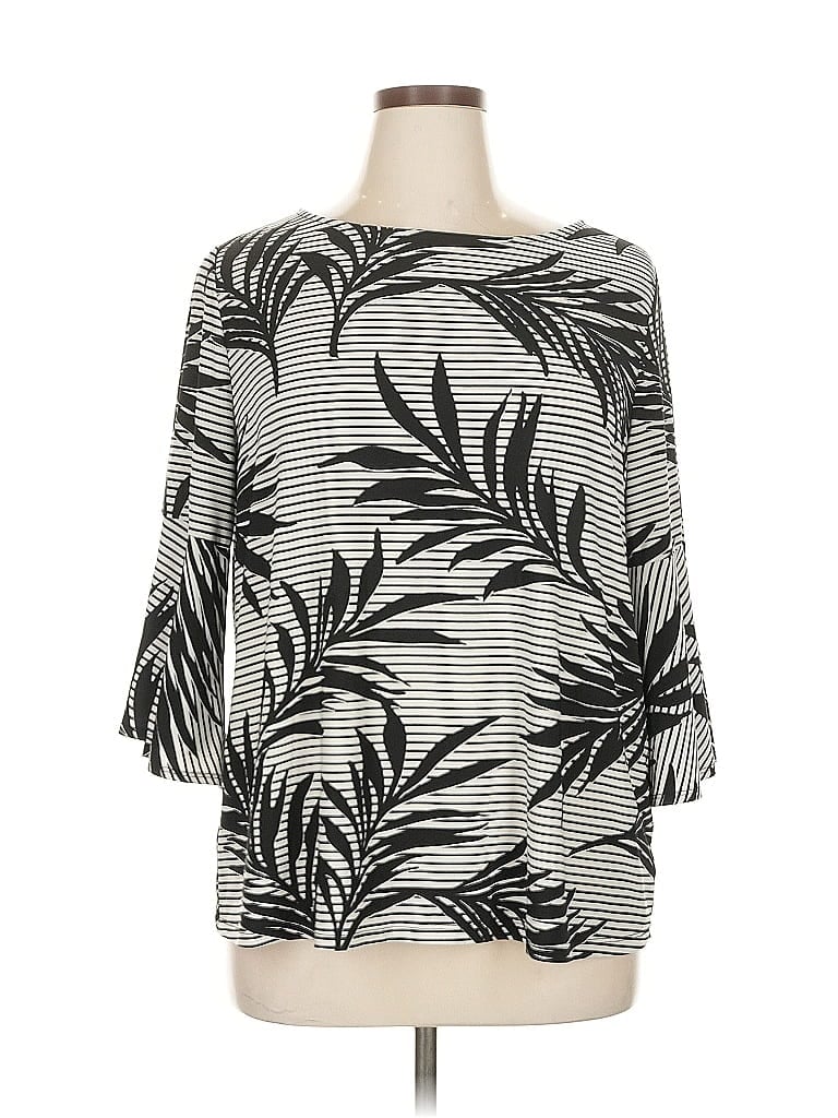 Jones Studio Gray Black 3/4 Sleeve Blouse Size 1X - photo 1