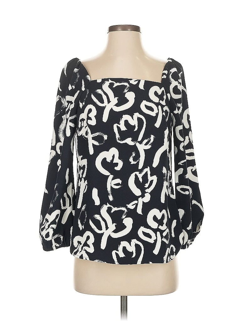 J.Crew 365 100% Polyester Black 3/4 Sleeve Blouse Size 2 - photo 1