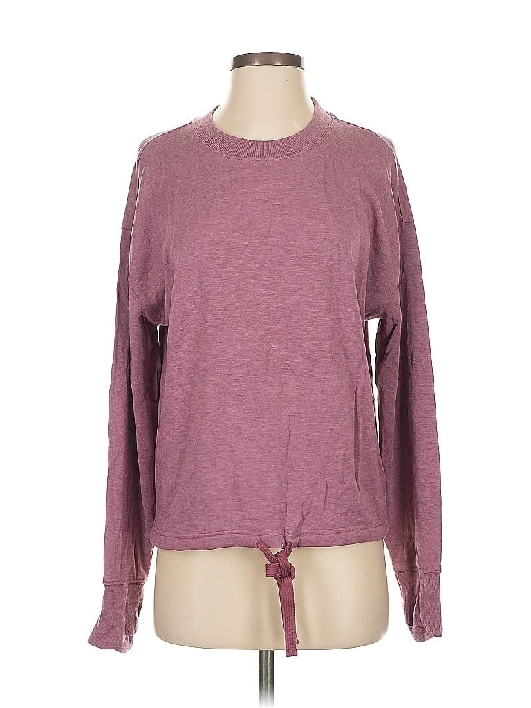 Pre-owned Athleta Long Sleeve T-shirt In Burgundy