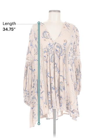 Free People 100% Rayon Tan Casual Dress Size M