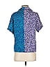 Tiny Color Block Graphic Blue Short Sleeve Blouse Size S - photo 2