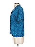 Tiny Color Block Graphic Blue Short Sleeve Blouse Size S - photo 4