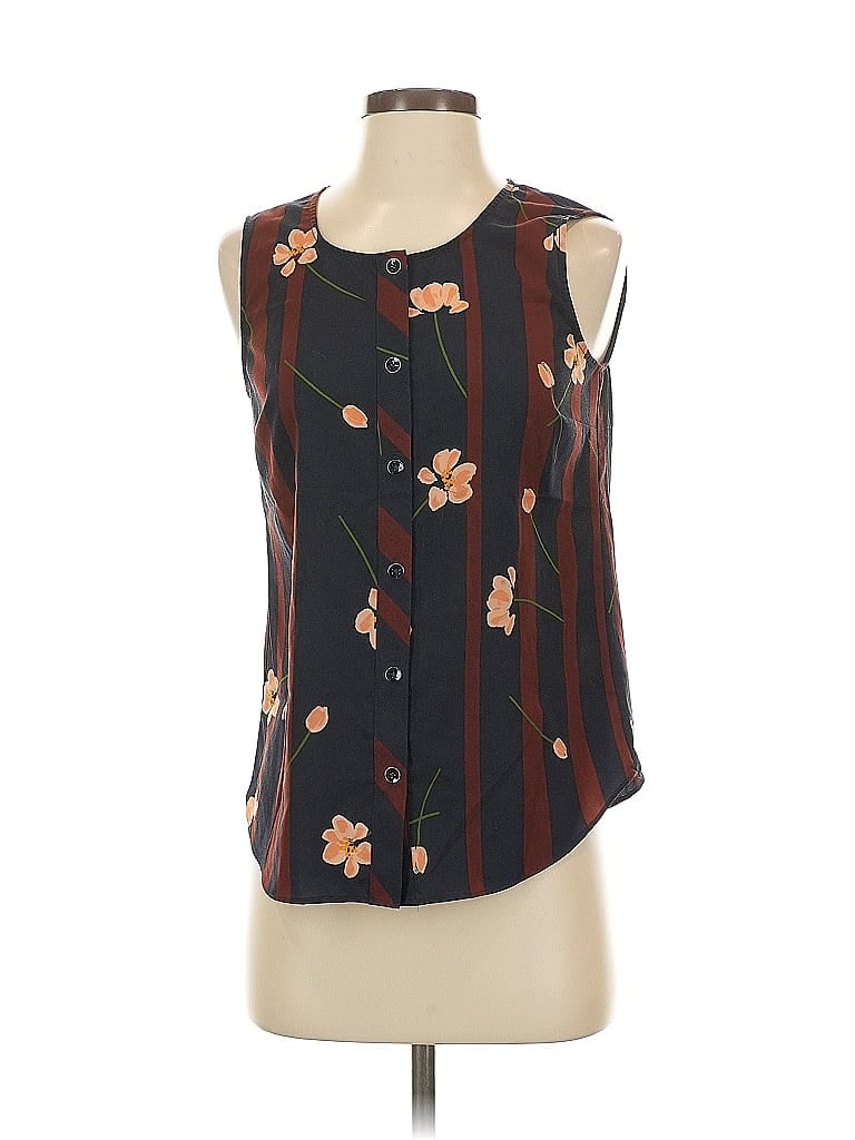 Pre-owned Cabi Sleeveless Blouse In Burgundy