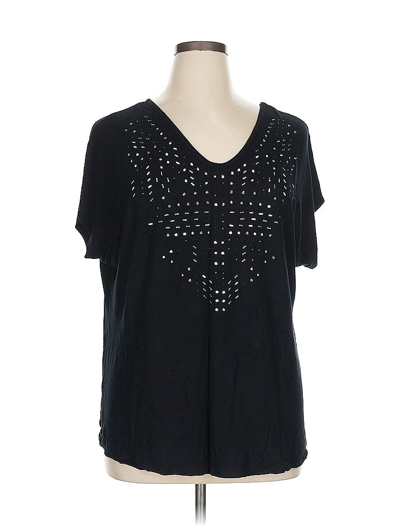 Pre-owned Apt. 9 Short Sleeve Top Black V Neck Tops