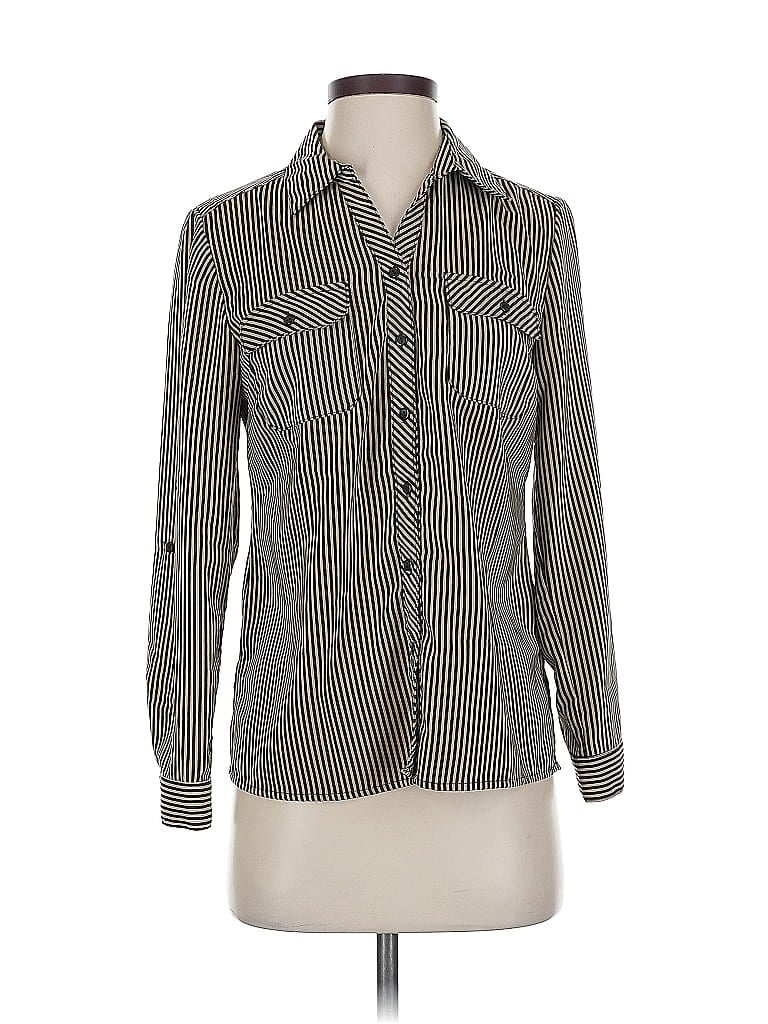 Pre-owned Ny Collection Long Sleeve Blouse In Gray