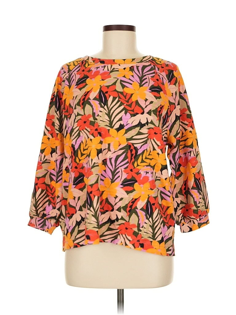 Ann Taylor LOFT 100% Cotton Tropical Orange Pullover Sweater Size L - photo 1
