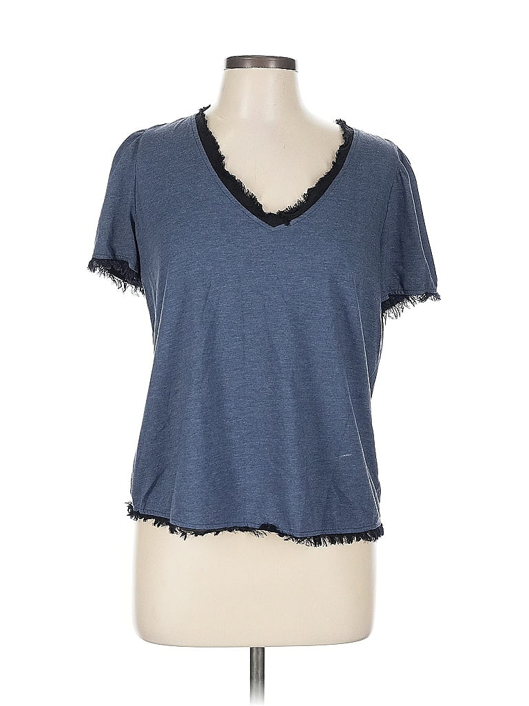 Pre-owned Maven West Short Sleeve Top Blue V Neck Tops