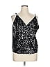 J.Crew Collection 100% Polyester Black Silver Sleeveless Top Size XL - photo 1