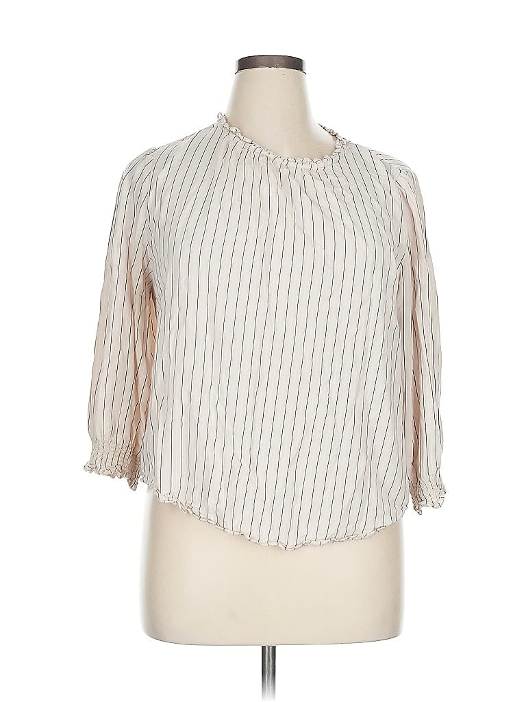 Ann Taylor LOFT Outlet Ivory 3/4 Sleeve Blouse Size XL - photo 1