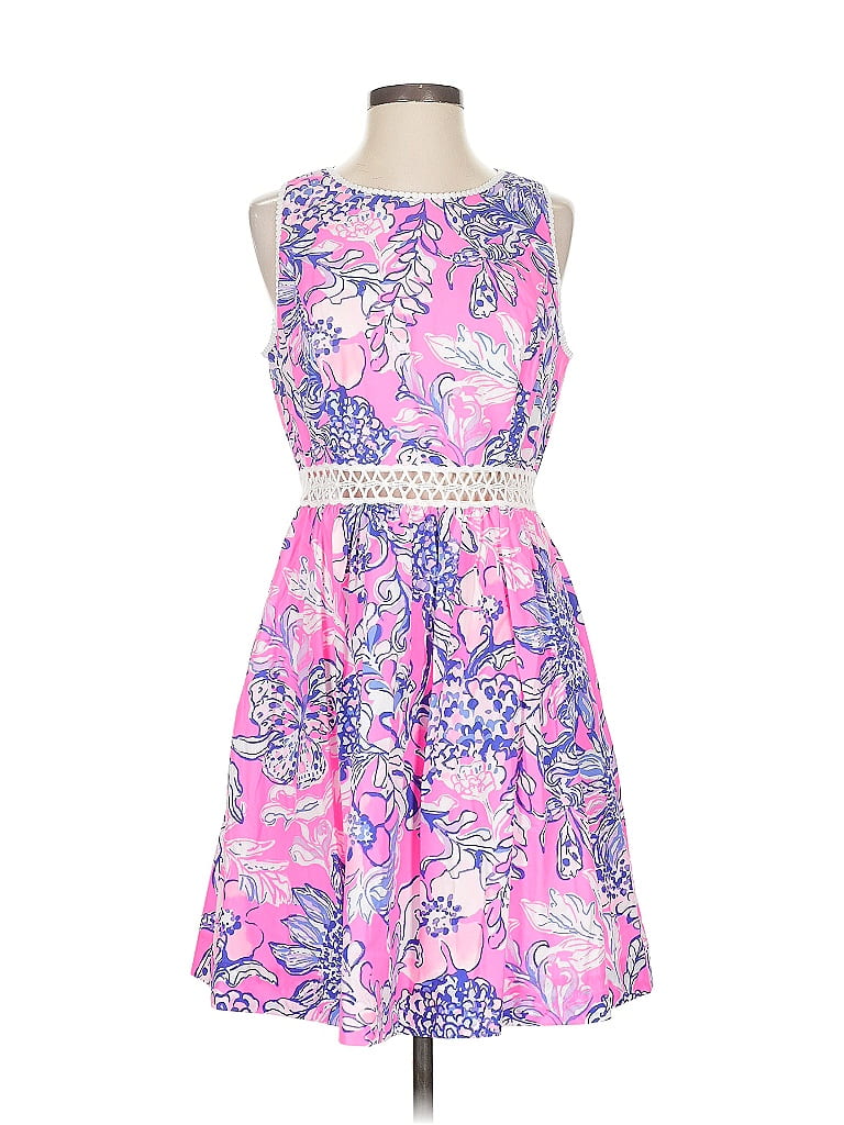 Robe Fourreau Cocktail Lilly Pulitzer Havana - Imprimé Hibiscus, Taille 4 - Occasion Très Bon état