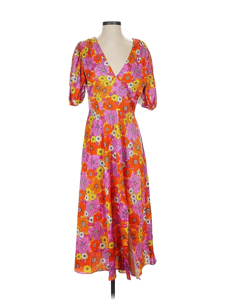 Alexia Admor Floral Orange Casual Dress Size 4 - photo 1