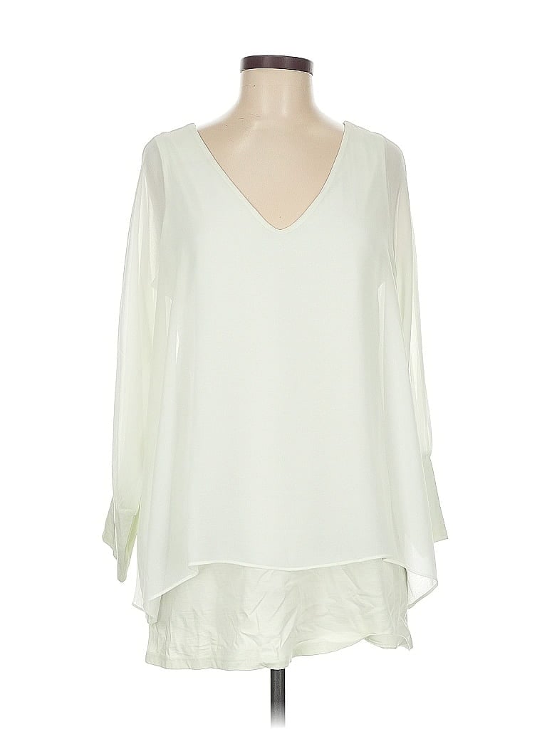 Pre-owned Soft Surroundings 3/4 Sleeve Blouse In White