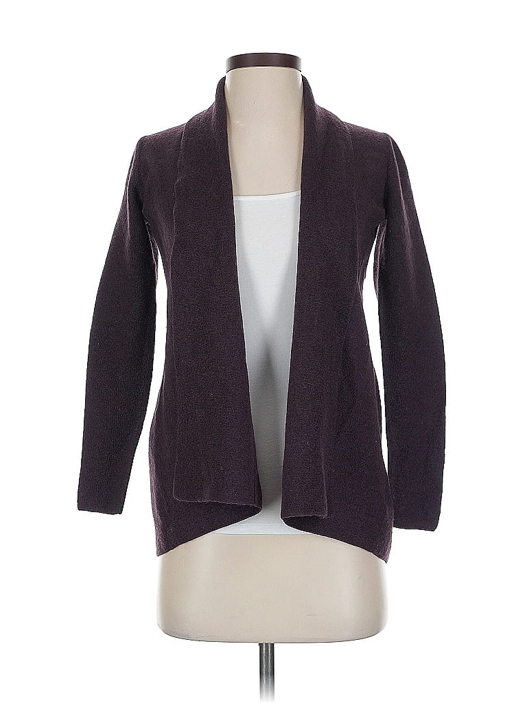 Pre-owned Adrienne Vittadini Wool Cardigan Sweater In Purple