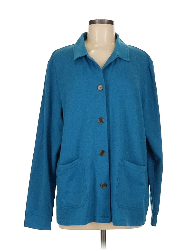 Cuddl Duds Teal Blue Long Sleeve Blouse Size L - photo 1