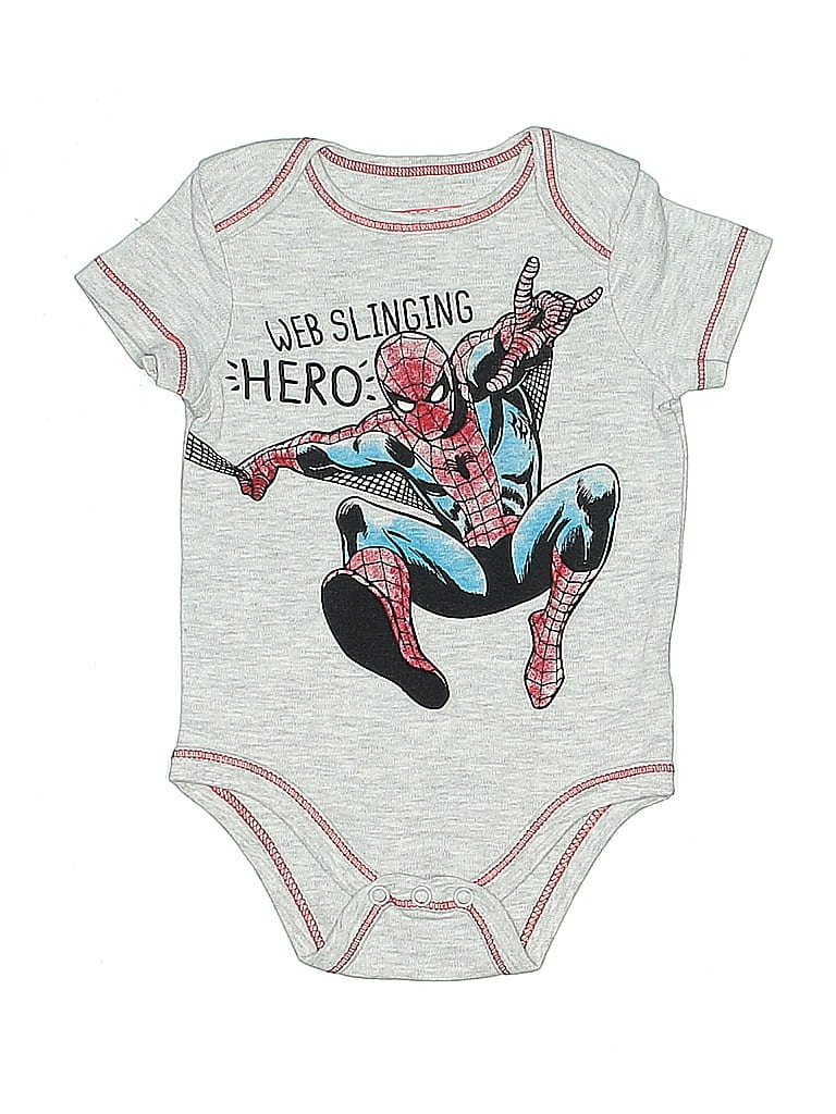 Marvel Graphic Silver Short Sleeve Onesie Size 3-6 mo - photo 1