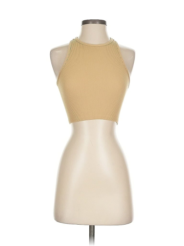 Pre-owned Unbranded Tank Top Gold Halter Neckline Tops