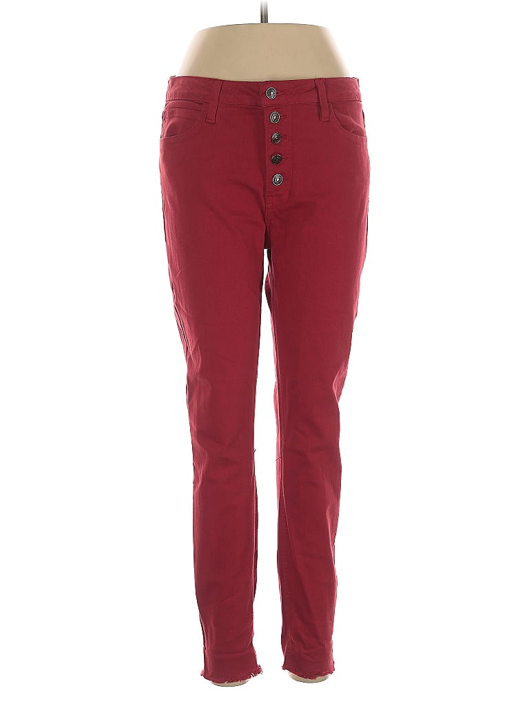 Pre-owned Just Black Jeans In Burgundy