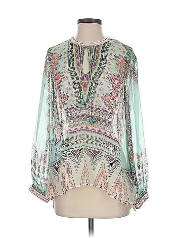 Hale Bob Long Sleeve Silk Top (view 1)