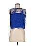 ML Monique Lhuillier 100% Polyester Floral Blue Sleeveless Blouse Size 8 - photo 1