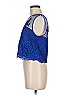 ML Monique Lhuillier 100% Polyester Floral Blue Sleeveless Blouse Size 8 - photo 4