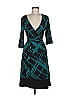 Bisou Bisou Graphic Teal Cocktail Dress Size 8 - photo 1