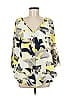 Valette 100% Polyester Yellow 3/4 Sleeve Blouse Size M - photo 1