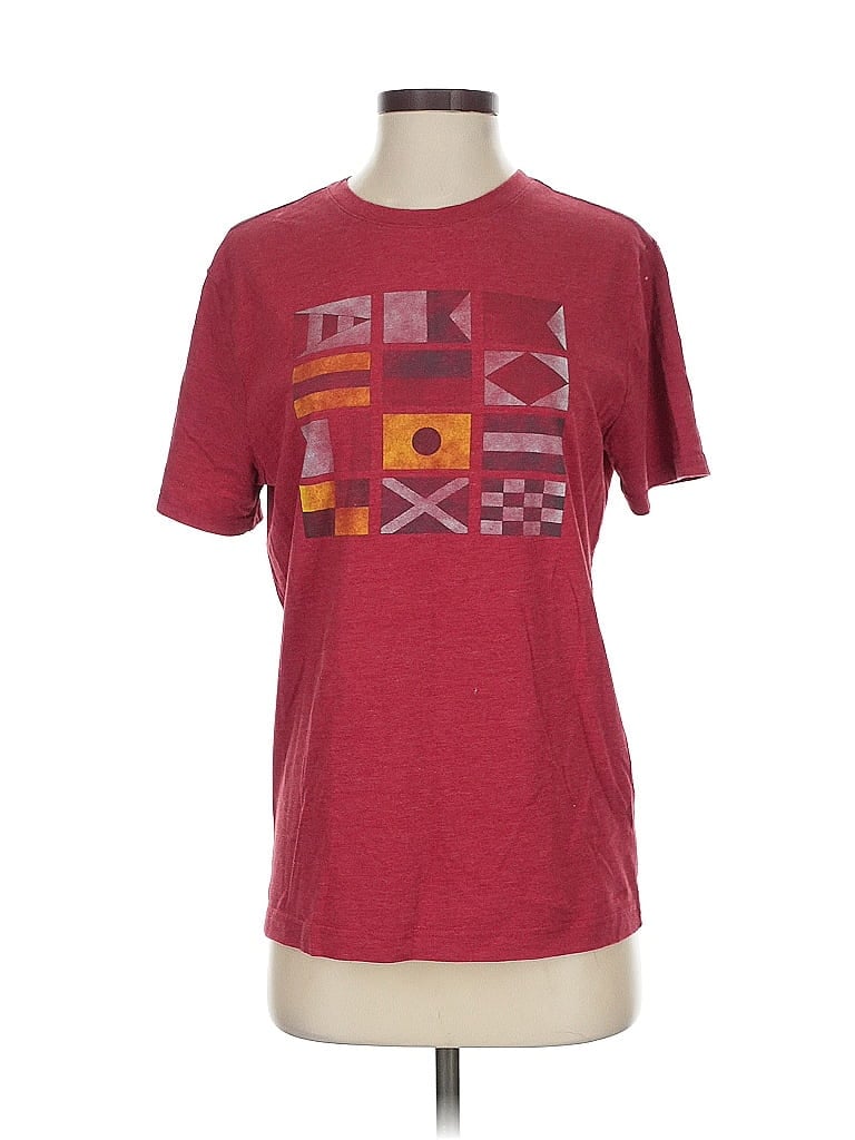 Pre-owned Banana Republic Short Sleeve T-shirt In Burgundy