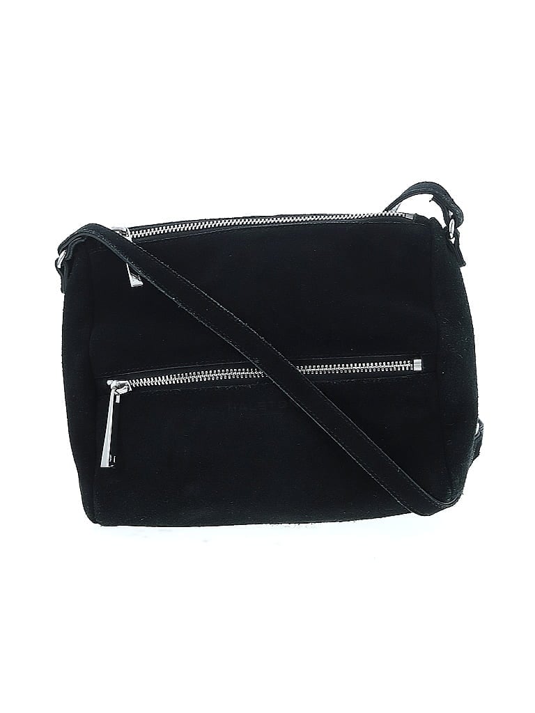 Halston Heritage 100% Suede Solid Black Leather Crossbody Bag One size - photo 1
