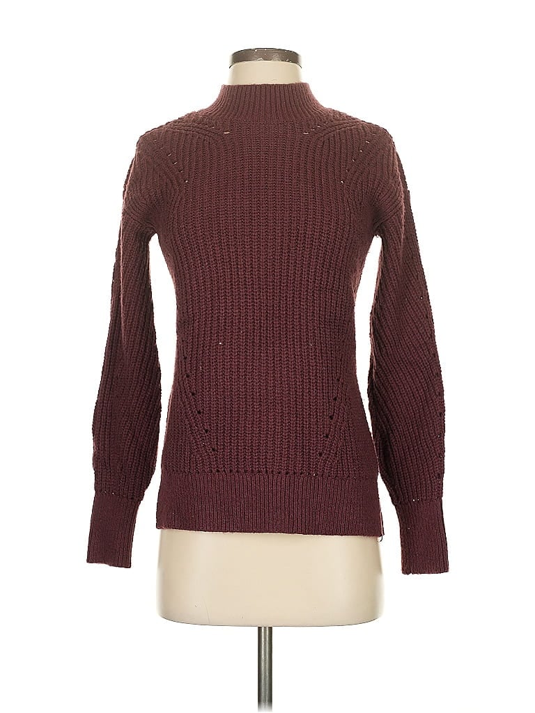 Pre-owned Abercrombie & Fitch Turtleneck Sweater In Burgundy