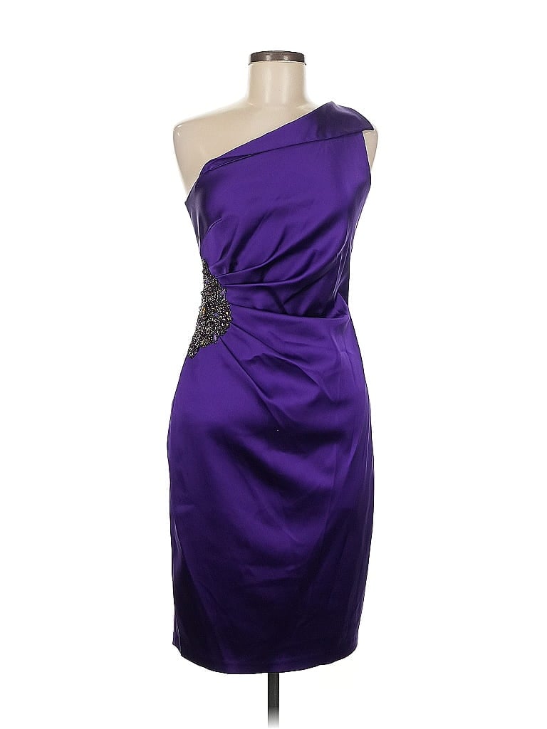 David Meister Purple Cocktail Dress Size 6 - photo 1