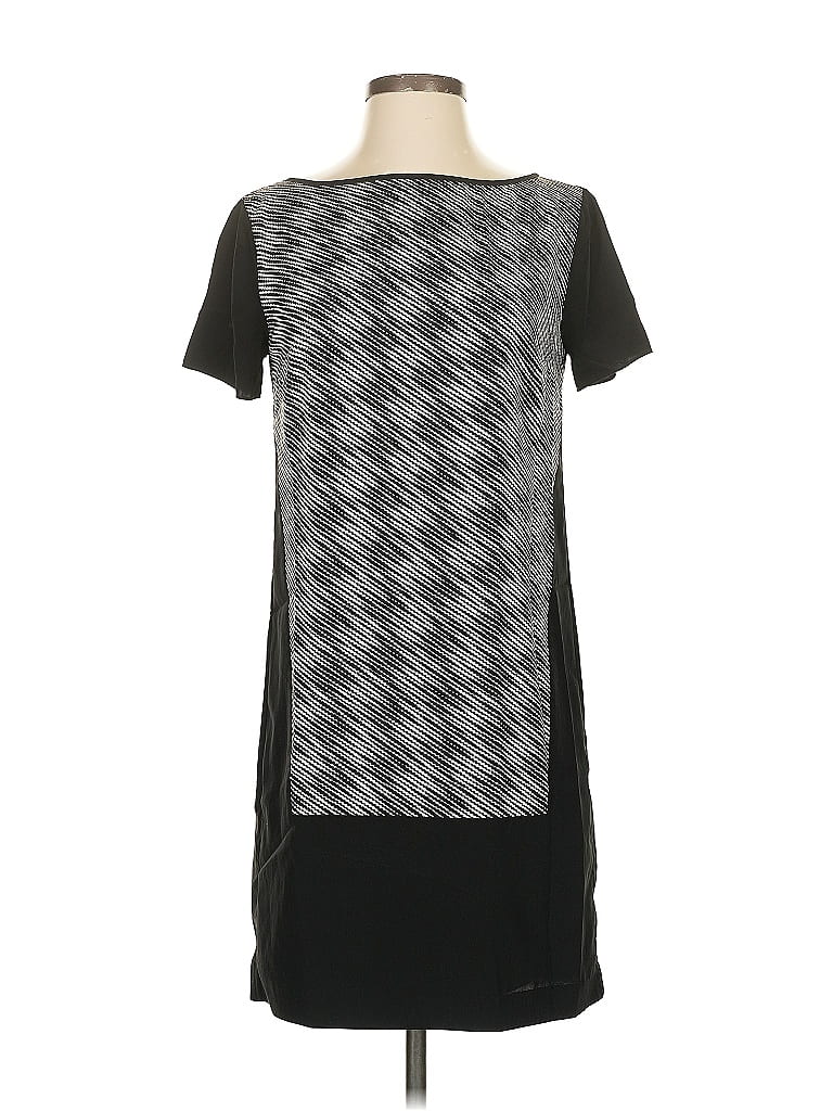 Armani Exchange 100% Polyester Houndstooth Gray Black Casual Dress Size XXS - photo 1