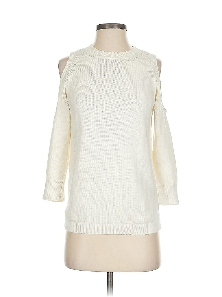 Pre-owned Ann Taylor Loft Pullover Sweater In White