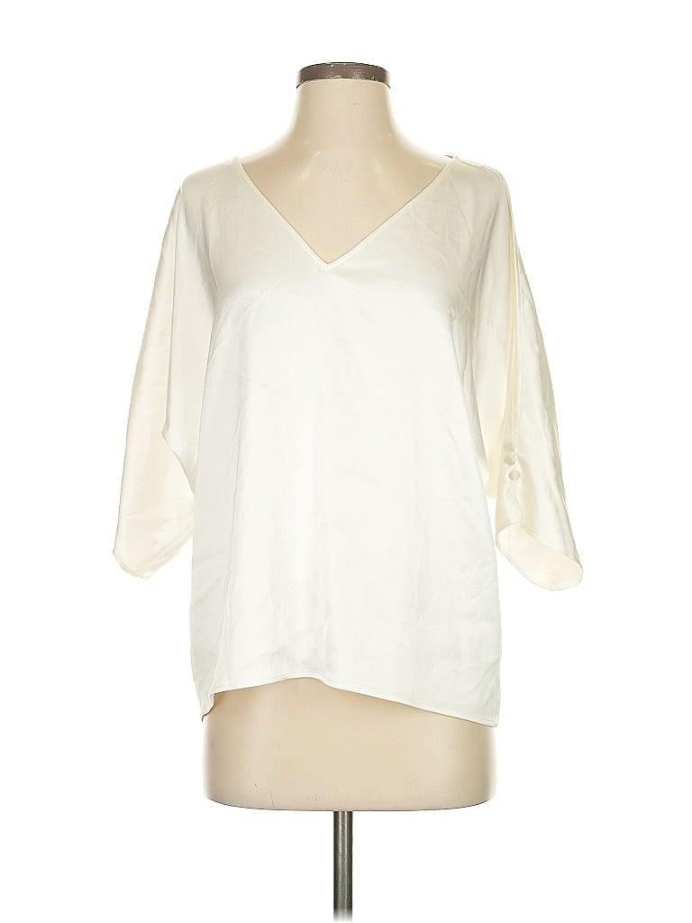 Pre-owned St John 3/4 Sleeve Blouse In White